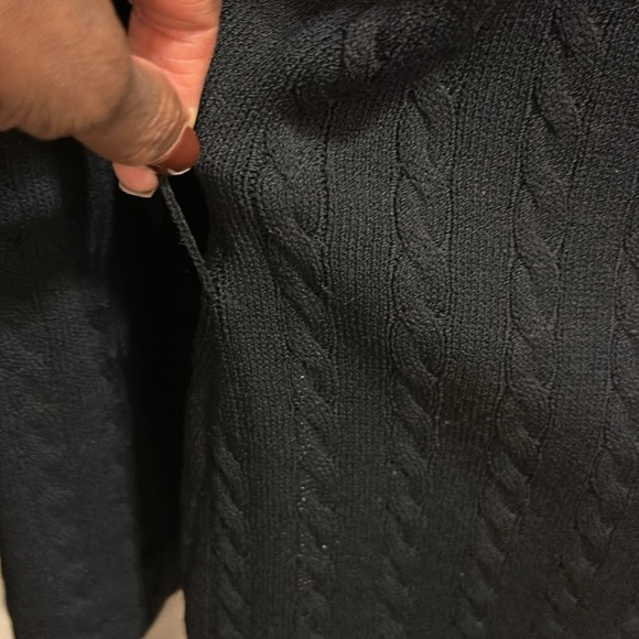 St John Collection by Marie Gray | Black Cable Knit Button Down | 8 - Picture 14 of 17